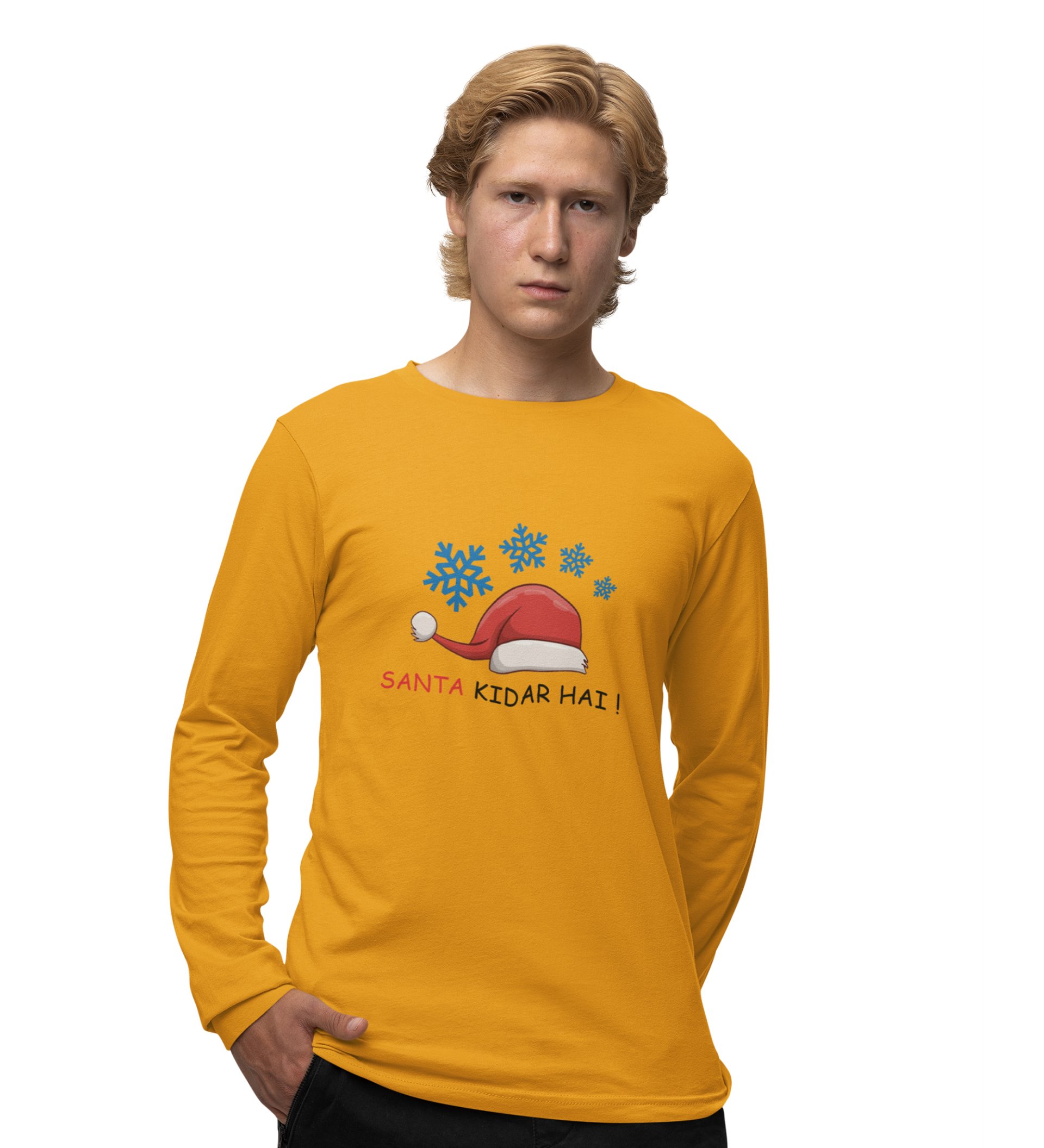 Where Did Santa Go?: Best DesignerFull Sleeve T-shirt Yellow Best Gift For Boys Girls