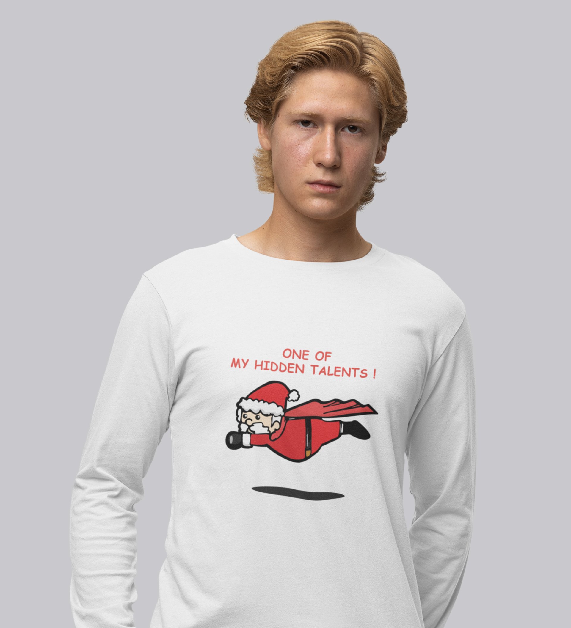 Super Santa: Unique DesignerFull Sleeve T-shirt White Best Gift For Boys Girls
