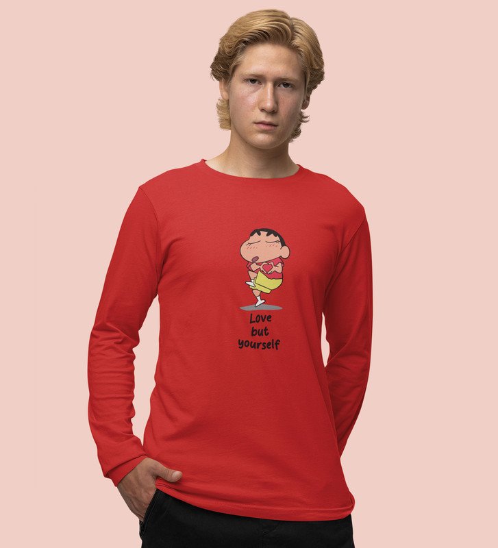 Self-Love : Printed (red) Full Sleeve T-Shirt For Singles
(red) Full Sleeve T-Shirt For Singles With Print