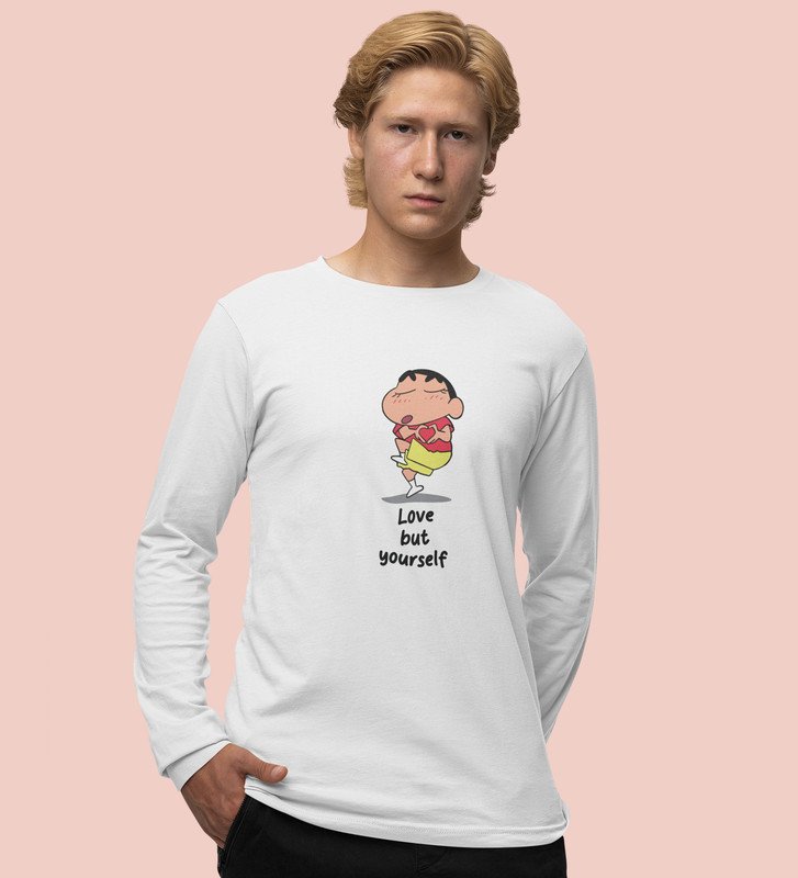 Self-Love : Printed (white) Full Sleeve T-Shirt For Singles
(white) Full Sleeve T-Shirt For Singles With Print