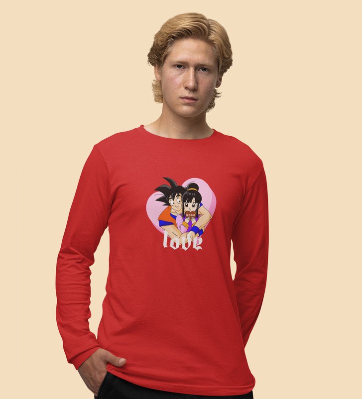 Love Is In Air: Attractive Printed (red) Full Sleeve T-Shirt For Singles