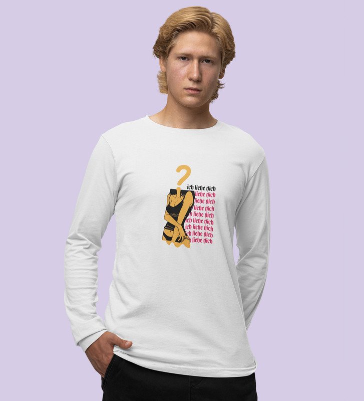 Fantasy Girl: Printed (white) Full Sleeve T-Shirt For Singles