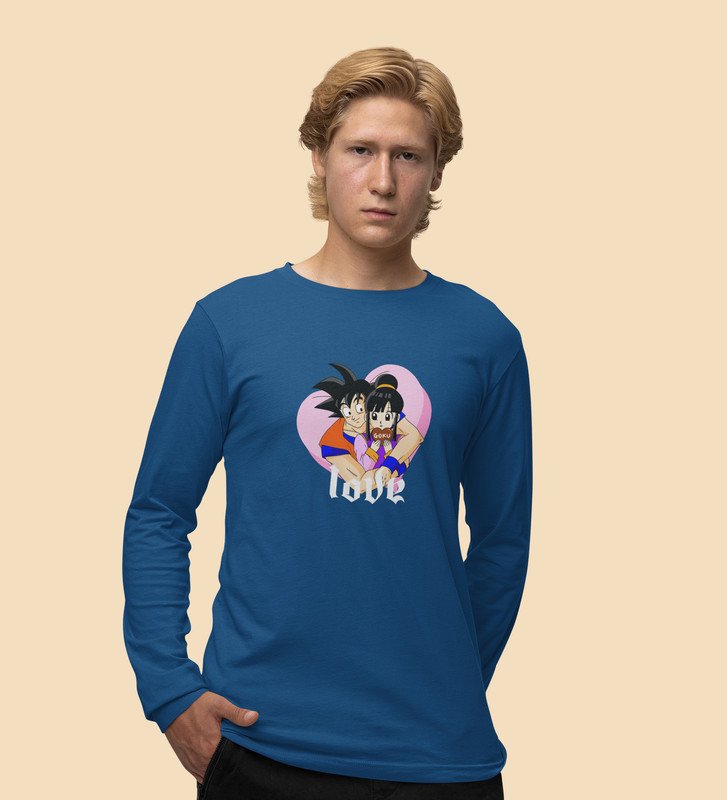Love Is In Air: Attractive Printed (blue) Full Sleeve T-Shirt For Singles