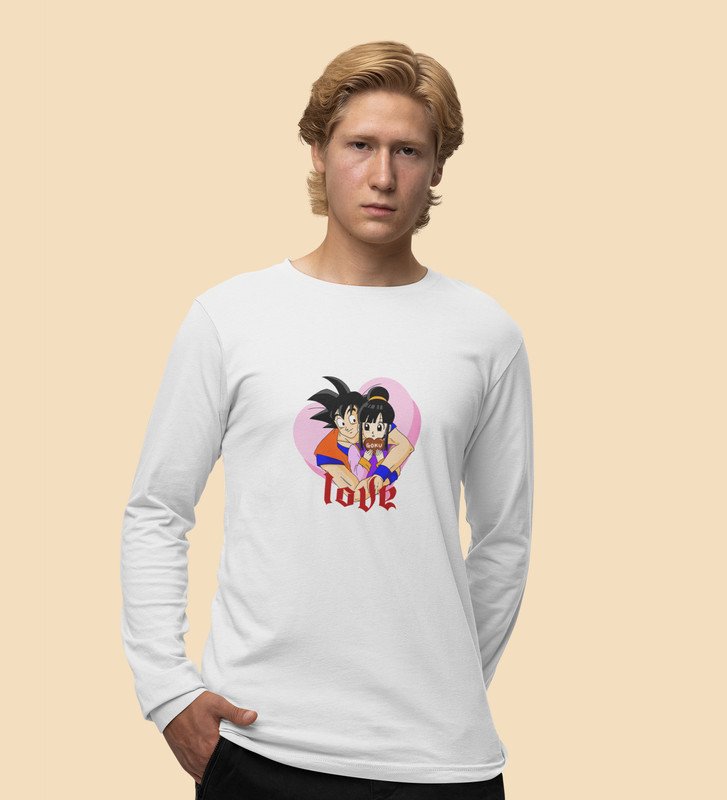 Love Is In Air: Attractive Printed (white) Full Sleeve T-Shirt For Singles