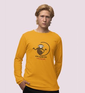 What Do We Do: Attractive Printed (yellow) Full Sleeve T-Shirt For Singles