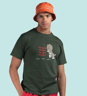 Again No Love : Sublimation Printed (Green) T-Shirt For Singles