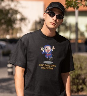 Valentine Ninja: Printed (black) T-Shirt For Singles