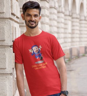 Valentine Ninja: Printed (Red) T-Shirt For Singles