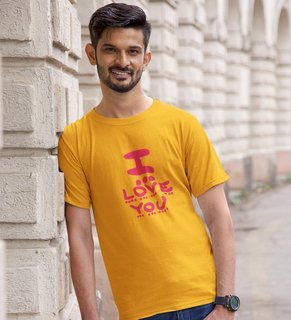 I Love You: Sublimation Printed (yellow) T-Shirt For Singles