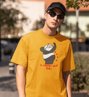 Valentine Is Already Here: Amazingly Printed (yellow) T-Shirt For Singles