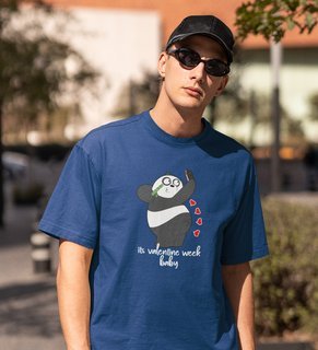 Valentine Is Already Here: Amazingly Printed (Blue) T-Shirt For Singles